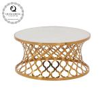 Modern Style Dia 90cm SS Coffee Table Round Shape Golden frame
