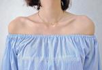 Custom Women Long Wide Sleeves Off Shoulder Blouse With Embroidery Decor