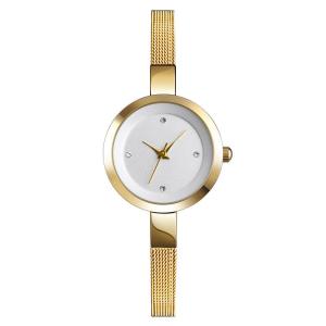 China Waterproof Women'S Stainless Steel Bracelet Watch Mineral Reinforced Glass Dial Window factory