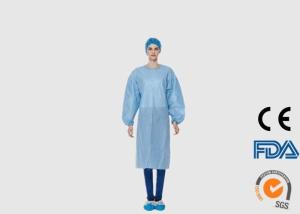 China Blue Color Disposable Medical Scrubs Breathable With SMS Material factory