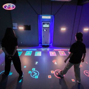 Multiplayer Cooperative Mobile Interactive Floor Projection System Team Games