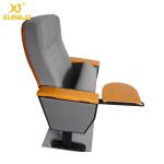 Burlywood High Density Foam Novel Church Hall Chairs With MDF Writing Pad