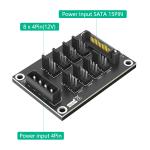 4-Pin or SATA 15-Pin to 8x 4-Pin Fan Splitter Hub for Sata 3.0 and Molex 4pin