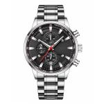 Sapphire Glass Mirror Men'S Multifunction Watches 30m Waterproof Steel Band Men
