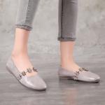 S058 New leather Mori women's flat-bottomed original handmade small flowers