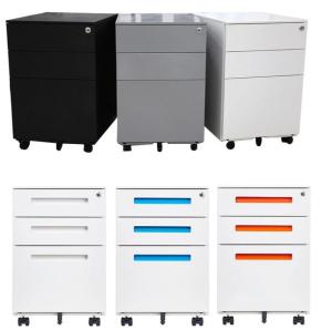 China Metal Office Furniture 3 Drawers Under Desk Mobile File Cabinets Ovable Cabinet Cupboard factory