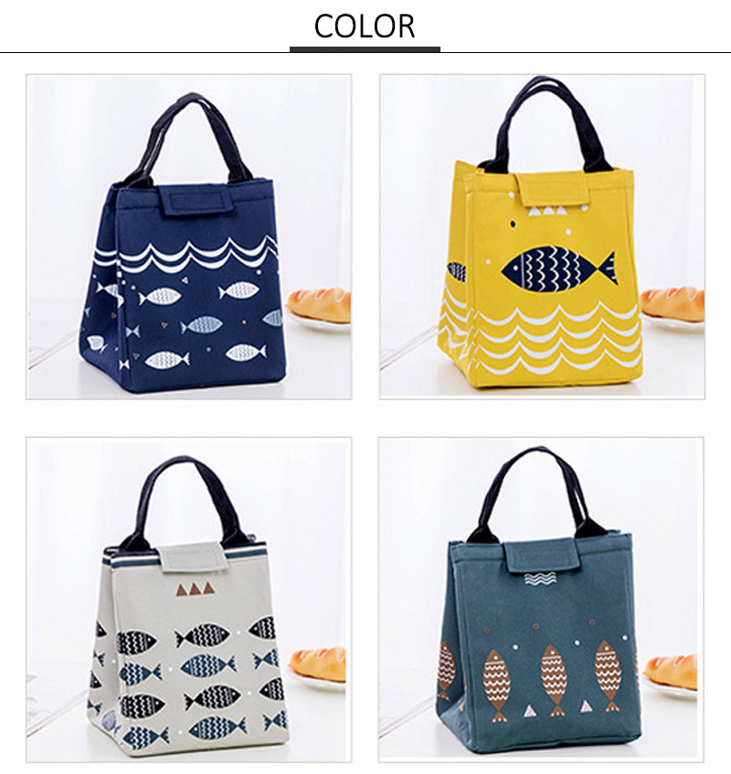 Japanese Pattern Women Insulated Lunch Cooler Bags