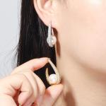 Luxury Pearl Earrings Micro-inlay CZ Earring Pendant Fashion Women Pearl Earring