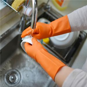 China Anti Oil Kitchen General 290mm 65g Rubber Cleaning Gloves factory