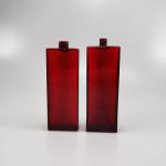 120 ml Square Red PETG Lotion Toner Bottle for Sunscreen Cream Collar Material