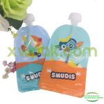 Customized Logo Plastic Spout Pouch Bag Baby Food With Resealable Double Zipper