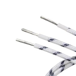 China 16AWG UL3071 Tinned Copper Braided Wire 600V Stranded Fiberglass Insulated Wire factory