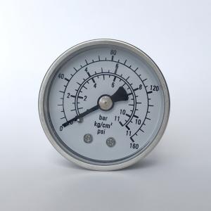 China 2&quot; 160 psi Axial Mount Manometer 1/4&quot; NPT Oil Filling All Stainless Steel Pressure Gauge factory