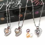 Christmas Valentine's Day Gift! Natural Freshwater Pearl Silver Necklace Charm