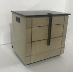 Stone top 3-drawer brushed grey finsh wooden night stand for hotel bedroom