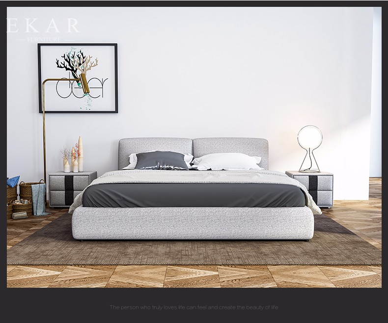 Wooden Bed Frames Embedded Double Bed Designs in Wood