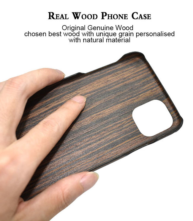 Anti Fingerprints iPhone 11 Engraved Ebony Wood Phone Case