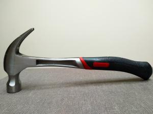 China 600g steel claw hammer (XLHK-0002) with polishing conjoined handle and black color rubber handle factory