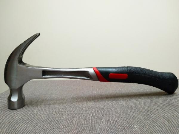 600g steel claw hammer (XLHK-0002) with polishing conjoined handle and black