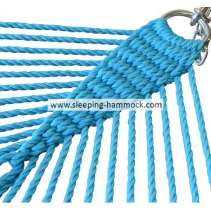 Patio Rainbow Caribbean Style Hammock , Soft Spun Polyester Caribbean Rope