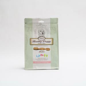 China 17.77OZ 75mm Pet Food Packaging Bag Doggy Dental Chews Flat Bottom Pouch With Zipper factory