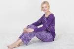 Fashionable Violet Womens Pyjama Sets Long Sleeve Top Australian Design