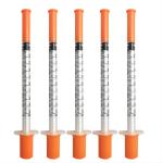 Disposable Safety Ultra- Fine Orange Insulin Syringes OEM 0.3ml 0.5ml 1ml