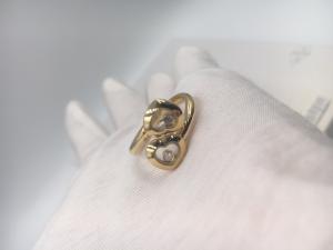 China Vintage Engagement Chopard Happy Curves Ring 18k Yellow Gold With Diamond factory