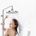 6in Square Overhead Fixed Rain Shower Head Chrome Black Water Saving