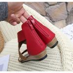 BS095 Ladies Shoes Ethnic Style Sandals Female Bohemian Style Braided Belt Wedge