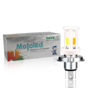 China AC/DC 8-80V H4 HS1 BA20D H6 18w Dual Color White Yellow Ceramic Motorcycle Led Headlight factory