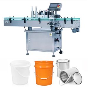 Automatic Drum Pail Container Big Bucket Adhesive Sticker Labeling Machine