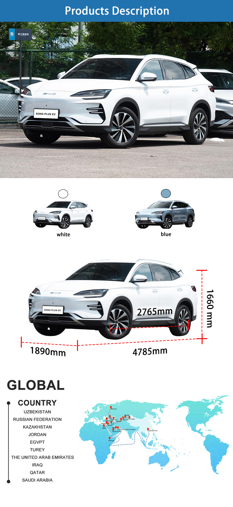 Innovative Fully Electric SUV Luxurious Intelligent SUV EV BYD Song Plus