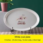Japanese Cherry Blossom White Round Rectangle Square Baking Dessert Bowl