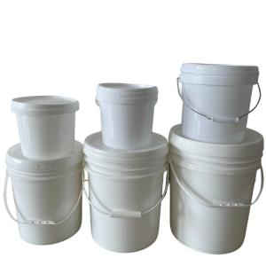 China Polypropylene 5L 10L 15L 20L Plastic White Round Paint Plastic Bucket with Buckets Lid handle factory