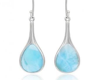 China Blue Sterling Larimar Silver Jewelry Drop Earrings For Women factory