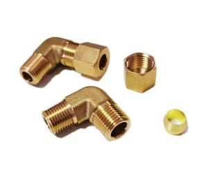 China 1/4 NPT Brass Compression Union 90 Degree Elbow Fitting factory