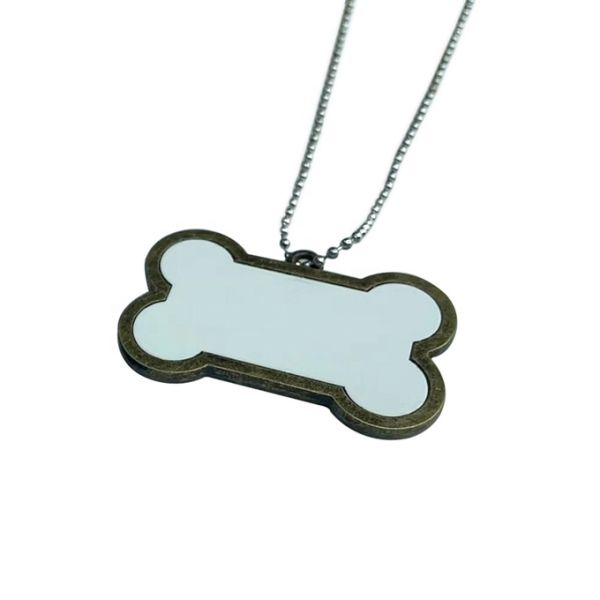 Sublimation Bronze Edge Dog Tags Personalized Bone Pet Tag
