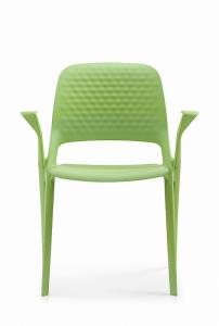China Ergonomic Plastic Accent Chair OEM PP Plastic Chair With Comfortable Cushion factory