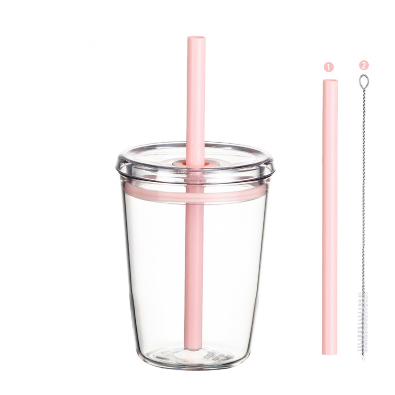 Tritan Plastic Straw Cup 8.5*11.5cm Size Leak-Proof and Spill-Resistant for Kids without Straw