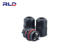 China 3 Pin Black Plastic IP68 Connectors Waterproof LED DC Connector Wire Cable factory