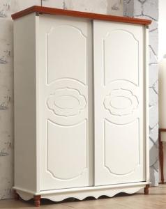 China American Style Mediterranean White Clothes cabinet wooden wardrobe factory