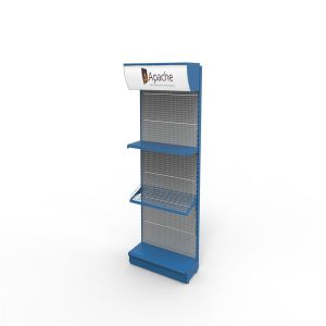 Hardware Store Pegboard Display Rack With Led Lighting Header