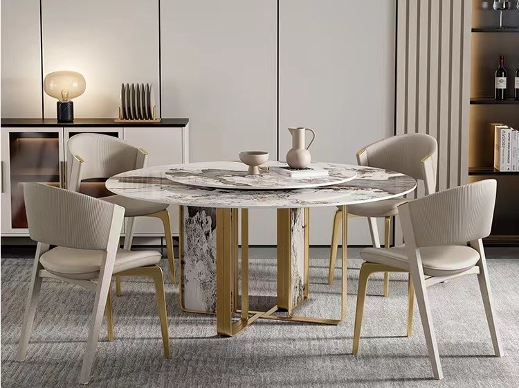 Luxury Hotel Restaurant Furniture Genuine Leather Dining Chair