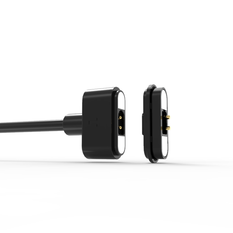 China Customized 2pin male and female magnetic power connector with USB cable for headset factory