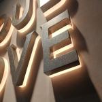 Small pink letters glitter patch backlit metal led sign 3ft 3d letter light