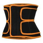 Women'S Workout Sweat Belt Orange Velcro Button Gym Belt For Stomach