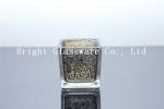 custom square glass candle holder