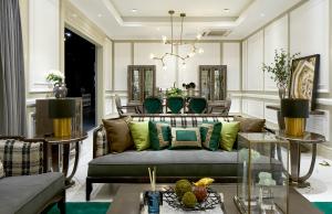 China Villa house Lobby furniture of 1+2+3 seat Sofa in fabric Upholstered seating sofa furinture factory