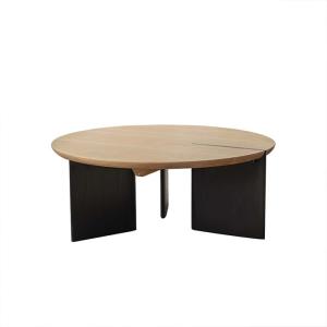 China Matt Finish Light Oak Coffee Table Center Round Table For Living Room factory